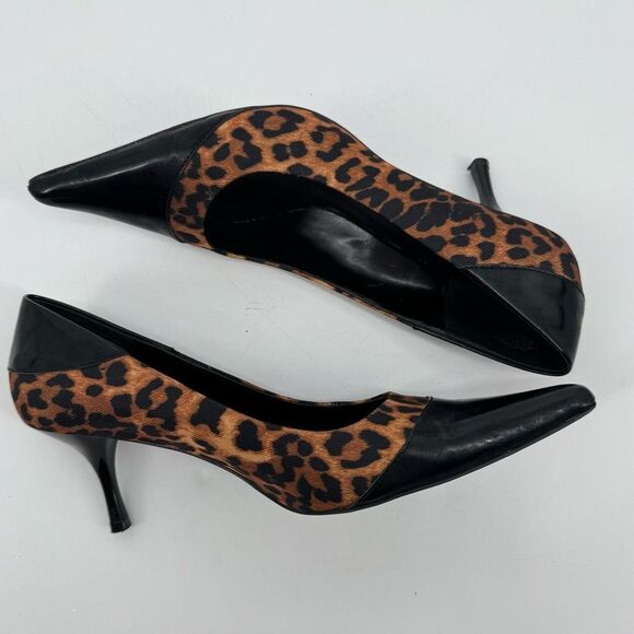 Nine West Leopard Heels Pointed Cap Toe Stiletto Patent Leather‎ Size 8.5 - Picture 11 of 11